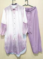 Imported Lilac Casual Wear Shaded Readymade Cord Set